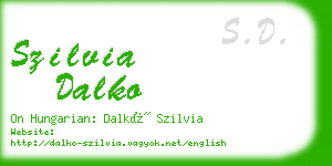 szilvia dalko business card